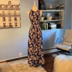 Dahlia print maxi skirt and matching top